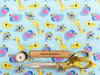 Cotton Fabric - Childrens Cute Blue Safari Animals Nursery Craft Fabric Material