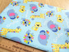 Cotton Fabric - Childrens Cute Blue Safari Animals Nursery Craft Fabric Material