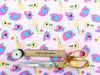 Cotton Fabric - Childrens Cute Pink Safari Animals Nursery Craft Fabric Material