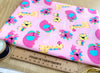 Cotton Fabric - Childrens Cute Pink Safari Animals Nursery Craft Fabric Material
