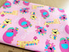 Cotton Fabric - Childrens Cute Pink Safari Animals Nursery Craft Fabric Material