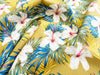 Cotton Fabric - Hawaiian Hibiscus Floral on Ochre Gold - Craft Dress Fabric Material