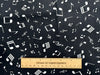 Cotton Fabric - White Music Notes on Black - Quilting Craft Fabric Material