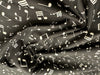 Cotton Fabric - White Music Notes on Black - Quilting Craft Fabric Material