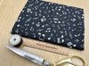 Cotton Fabric - White Music Notes on Black - Quilting Craft Fabric Material