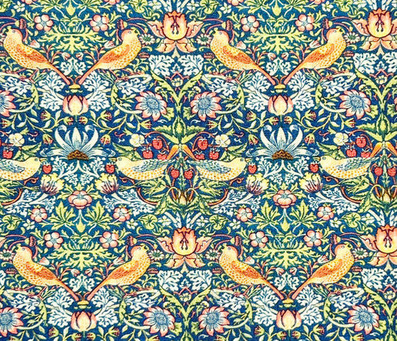William Morris - Percale Cotton - Dressmaking Fabric - Strawberry Thief