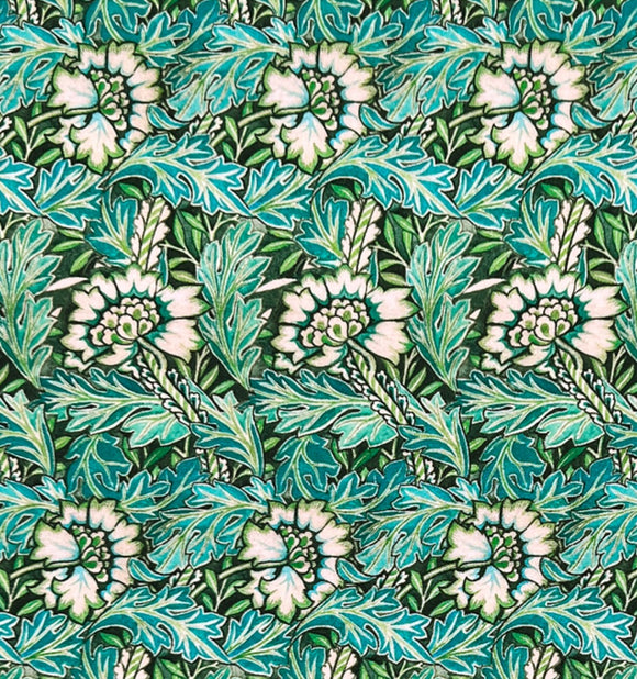 William Morris - Percale Cotton - Dressmaking Fabric - Anemone Flower