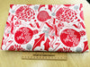 Christmas Canvas Panama Fabric - Red Baubles - Bows - Pinecones - Xmas Craft Upholstery Fabric