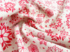 Christmas Canvas Panama Fabric - Red Snowflakes on White - Xmas Craft Upholstery Fabric