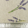 Upholstery Fabric - Cotton Rich Linen Look Material - Lavender Flowers