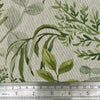 Upholstery Fabric - Cotton Rich Linen Look Material - Green & Grey Floral Leaf Print