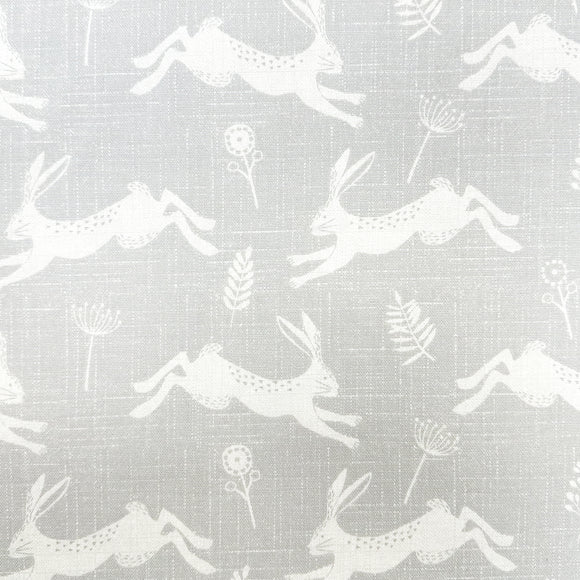 Upholstery Fabric - 'Jump' Grey Hare - Cushion Curtain Craft Fabric