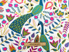 Upholstery Fabric - 'Peacock' Bright Multi Colour Bird Print - Cushion Curtain Craft Fabric