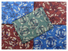 Fat Quarter Bundle - Christmas Green Blue Red Gold Bauble Leaf Print Fabric