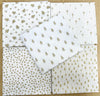 Fat Quarter Bundle - Christmas Ivory White & Silver Trees Snowflakes Stars Print