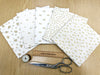 Fat Quarter Bundle - Christmas Ivory White & Silver Trees Snowflakes Stars Print