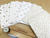 Fat Quarter Bundle - Christmas Ivory White & Silver Trees Snowflakes Stars Print
