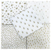 Fat Quarter Bundle - Christmas Ivory White & Silver Trees Snowflakes Stars Print