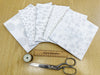 Fat Quarter Bundle - Christmas White & Silver Glitter Snowflakes Stars Baubles Reindeer Print