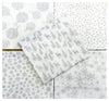 Fat Quarter Bundle - Christmas White & Silver Glitter Snowflakes Stars Baubles Reindeer Print