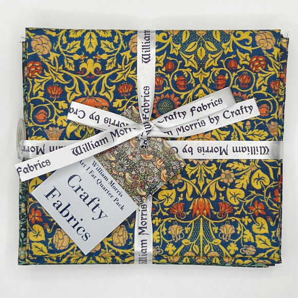 Fat Quarter Bundle - William Morris Collection - Percale Cotton - Pack of 4 Designs - Bundle 1