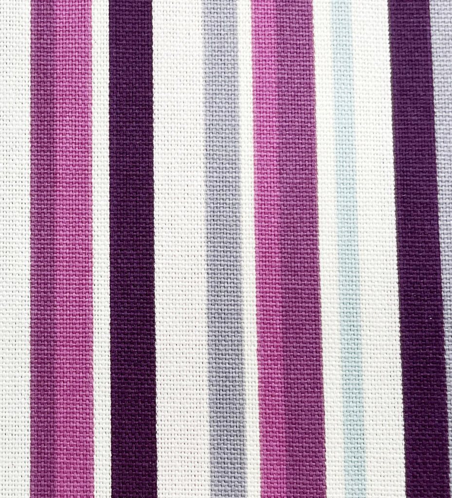 Half Panama Cotton - Berry Stripe Print - Craft Upholstery Fabric