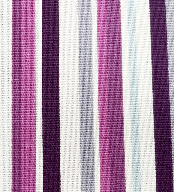 Half Panama Cotton - Berry Stripe Print - Craft Upholstery Fabric