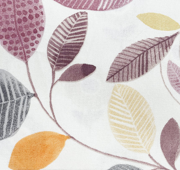 Half Panama Cotton - Burnt Orange Leaf Print - Craft Upholstery Fabric