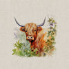 Upholstery Fabric - Cotton Rich Linen Look Material - Panels - Cushion - Wall Art - Highland Cows