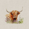 Upholstery Fabric - Cotton Rich Linen Look Material - Panels - Cushion - Wall Art - Highland Cows