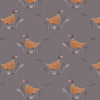 Lewis & Irene Quilting Fabric - 'Country Life' Pheasants - Earth Grey