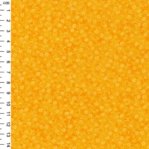 Cotton Fabric - Gold Yellow Ditsy Daisy Floral Blender Quilting Fabric Material