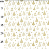 Christmas Fabric - Cream & Metallic Gold Foil Xmas Trees - 100% Cotton Fabric
