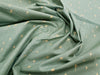 Christmas Fabric - Gold Glitter Stars on Green - Cotton Fabric