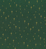 Christmas Fabric - Gold Glitter Stars on Green - Cotton Fabric