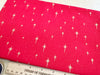 Christmas Fabric - Gold Glitter Stars on Red - Cotton Fabric