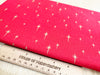 Christmas Fabric - Gold Glitter Stars on Red - Cotton Fabric