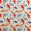 Upholstery Fabric - Koi Carp - Cotton Rich Linen Look Material