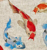 Upholstery Fabric - Koi Carp - Cotton Rich Linen Look Material