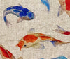 Upholstery Fabric - Koi Carp - Cotton Rich Linen Look Material