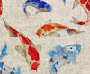 Upholstery Fabric - Koi Carp - Cotton Rich Linen Look Material
