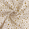 Christmas Fabric - Gold Stars Cream Background - Cotton Fabric