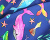 Cotton Fabric - Blue Whales - Craft Fabric Material Metre