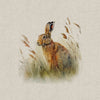 Upholstery Fabric - Cotton Rich Linen Look Material - Panels - Cushion - Wall Art - Country Hares