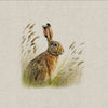 Upholstery Fabric - Cotton Rich Linen Look Material - Panels - Cushion - Wall Art - Country Hares