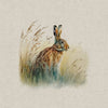 Upholstery Fabric - Cotton Rich Linen Look Material - Panels - Cushion - Wall Art - Country Hares