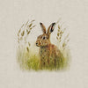 Upholstery Fabric - Cotton Rich Linen Look Material - Panels - Cushion - Wall Art - Country Hares
