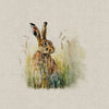 Upholstery Fabric - Cotton Rich Linen Look Material - Panels - Cushion - Wall Art - Country Hares