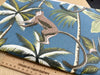 FABRIC REMNANT - Palm Tree & Monkey Print on Teal Canvas Fabric - 0.5m Length