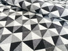 FABRIC REMNANT - Black White Grey Geometric Upholstery Fabric - 0.5m Length